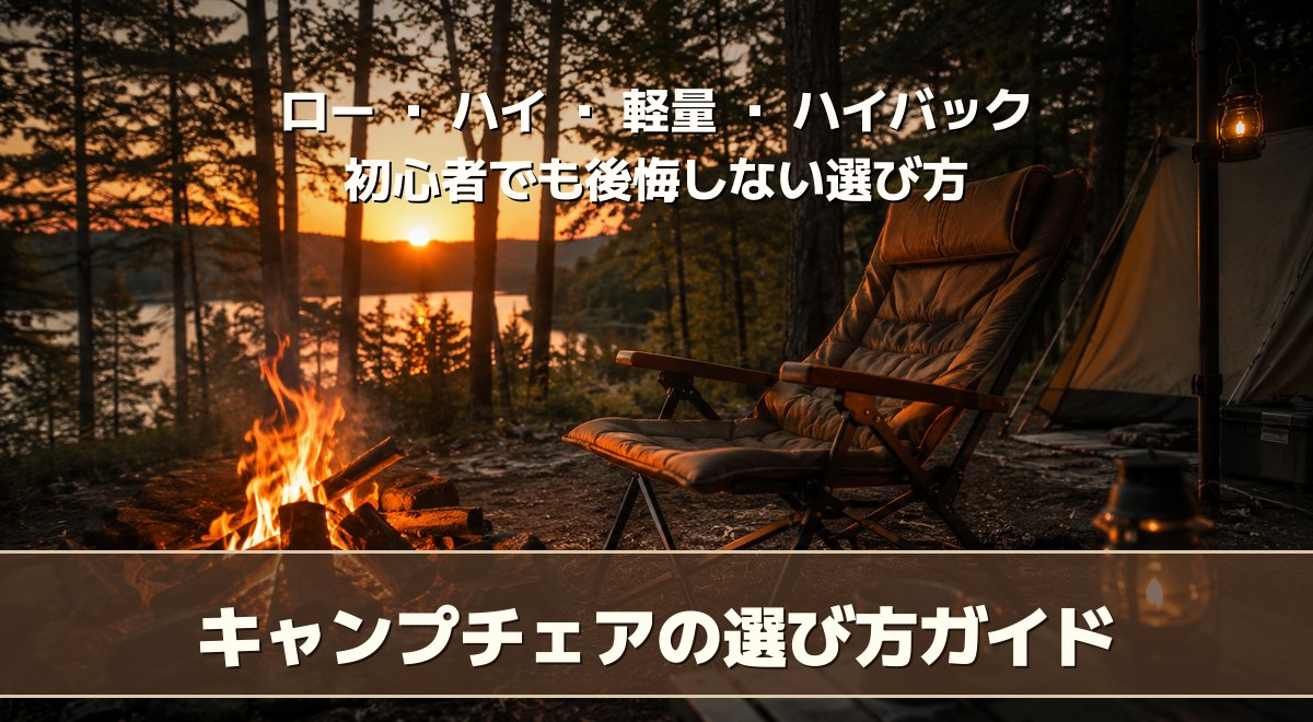 キャンプチェアの選び方｜初心者が後悔しない種類と座り心地の決め方【2026】